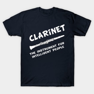 Intelligent Clarinet White Text T-Shirt